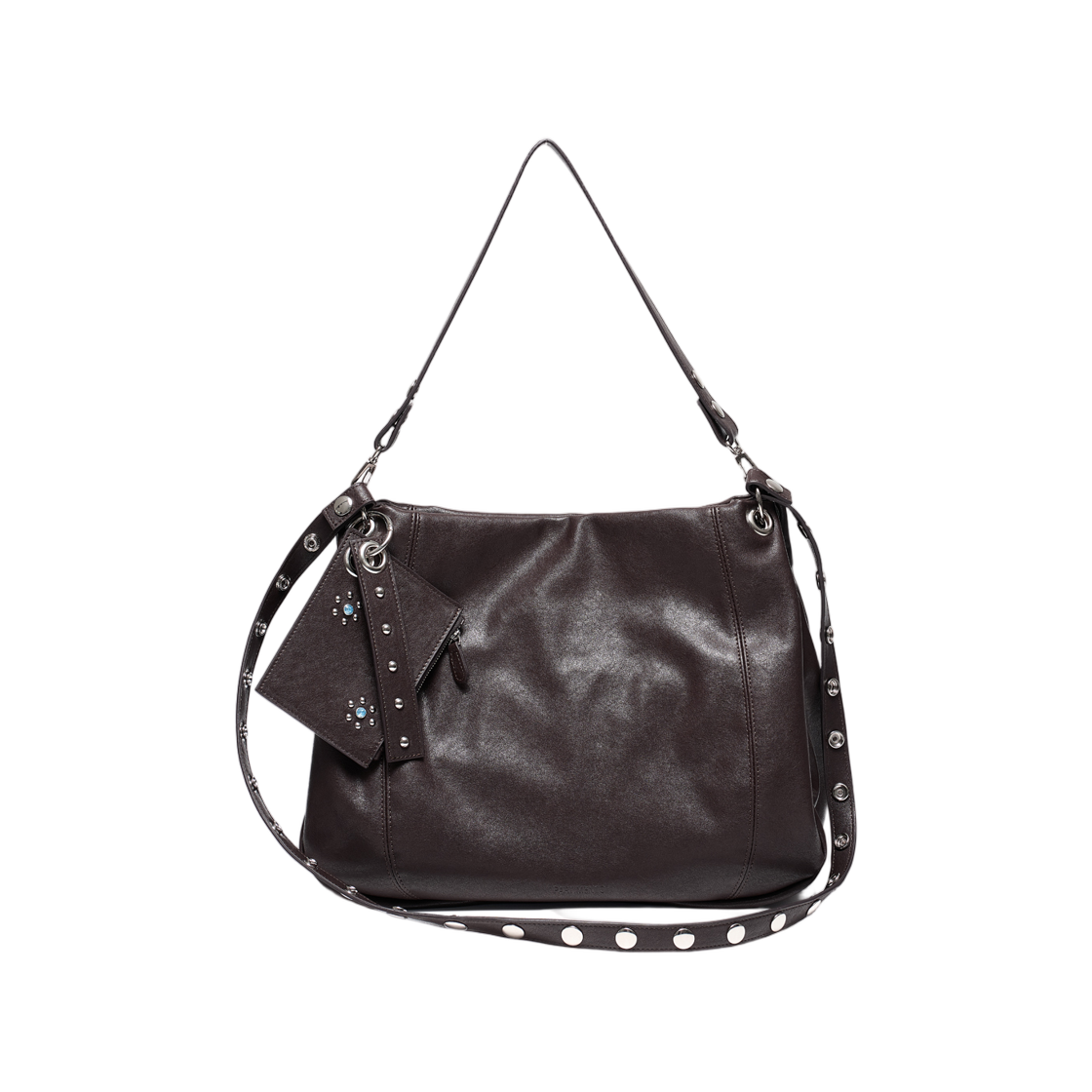 (W) 파르티멘토 투웨이 레더 호보백 브라운((W) Partimento 2Way Leather Hobo Bag Brown)