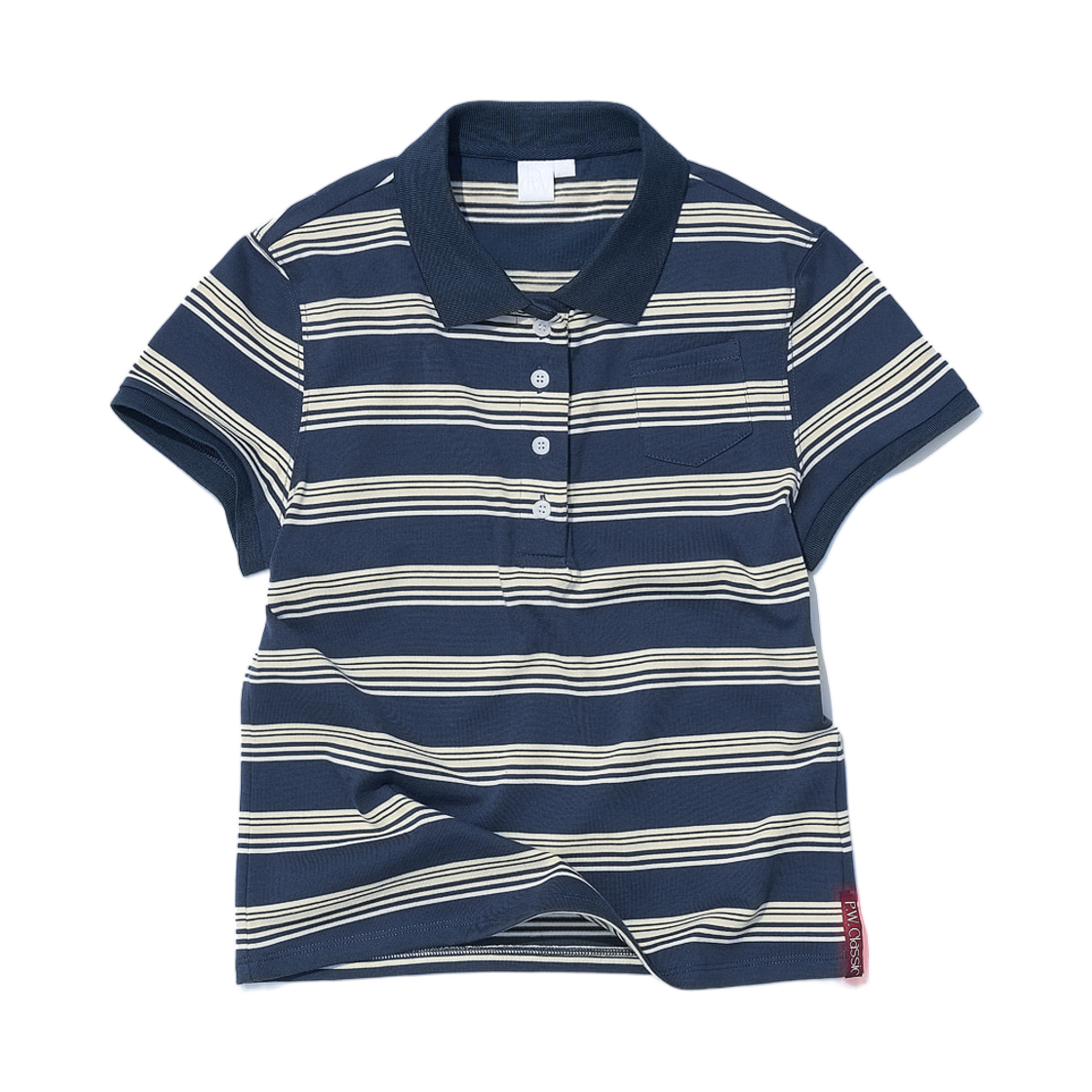 PWC-2611EB (W) Partimento PWC 90s Pocket Polo Short Sleeve T-Shirt Cement Blue