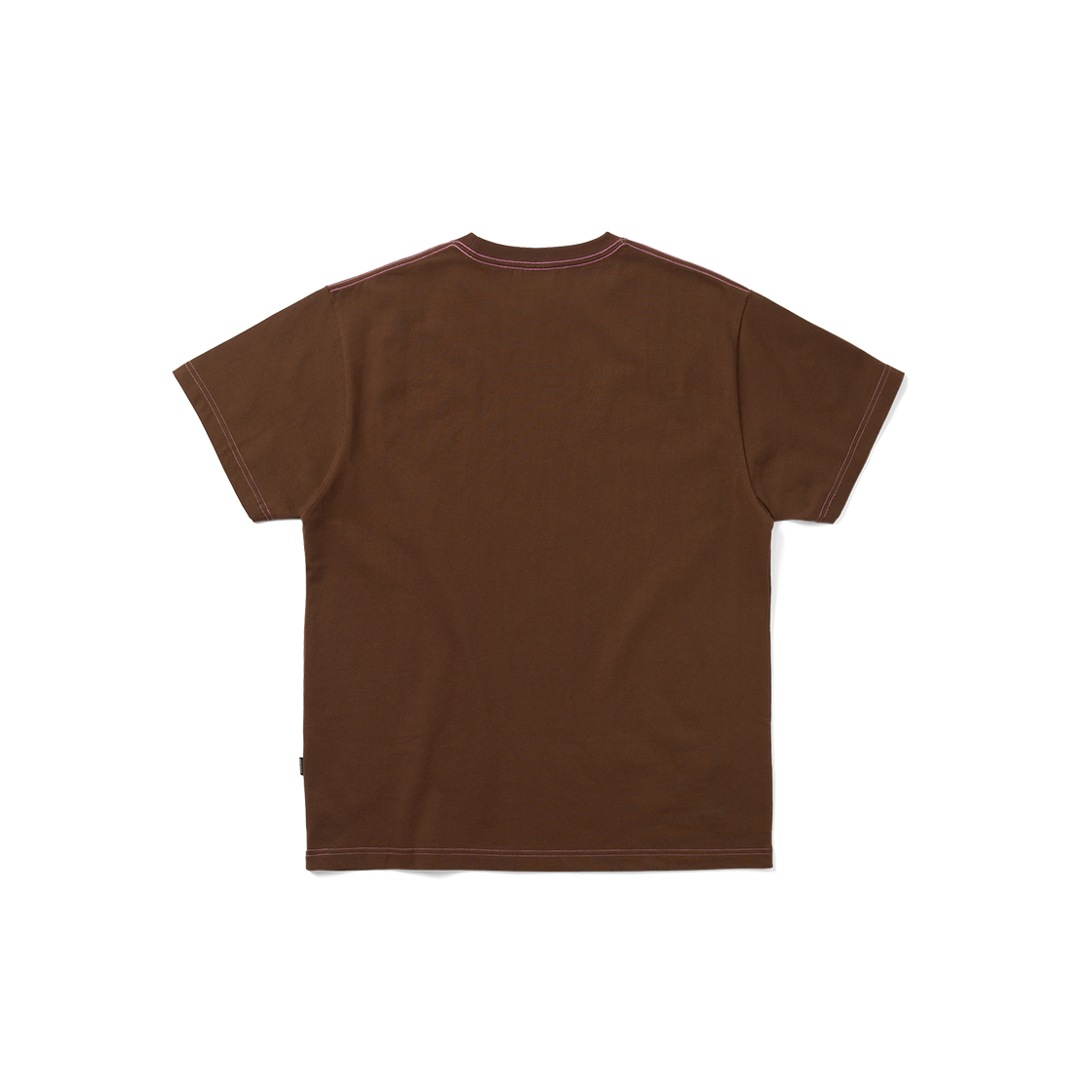 [더블적립] 예스아이씨 콘트라스트 스티치 체인 로고 티셔츠 브라운([더블적립] YESEYESEE Contrast Stitch Chain Logo Tee Brown) - 2