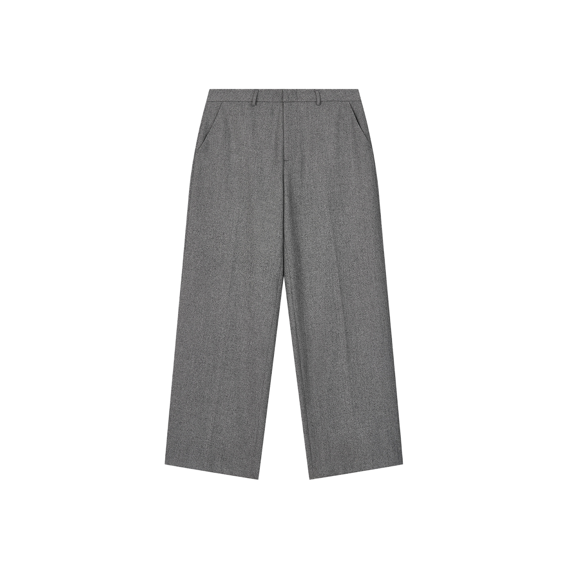 Junne P16 로우 라이즈 와이드 슬랙스 헤링본 그레이(Junne P16 Low Rise Wide Slacks Herringbone Grey)