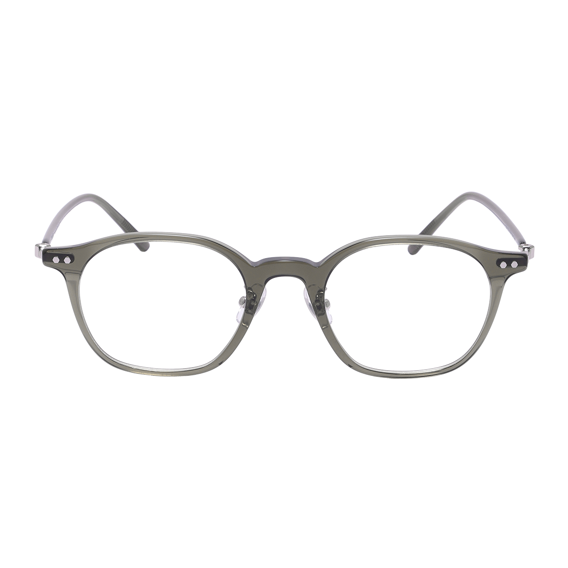 알로아이웨어 [SILVERBITE] SBG7606 1313G HD ACETATE 초경량 고밀도 아세테이트 카키 스퀘어 안경테(ALO EYEWEAR [SILVERBITE] SBG7606 1313G HD ACETATE ultra-light high-density acetate khaki square glasses frame)