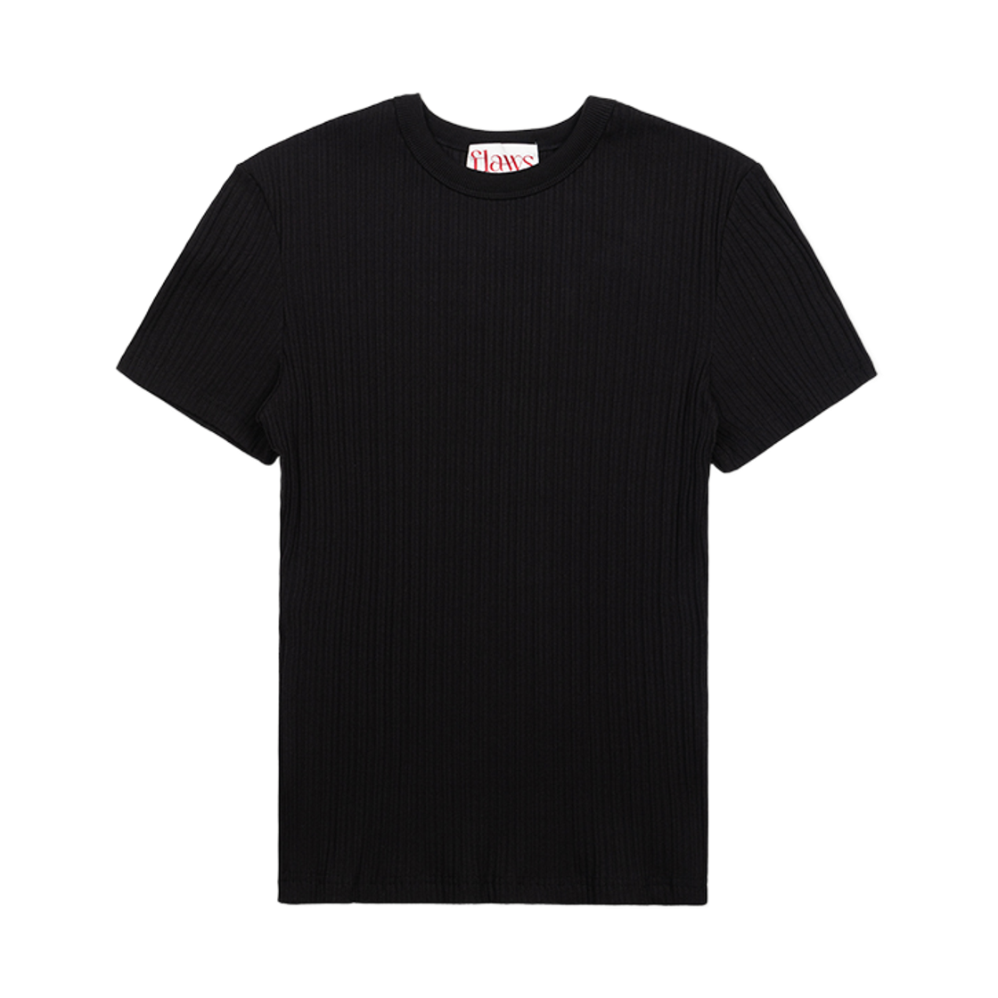 FL2408 Flawsroom Ribbed Half Sleeve Black