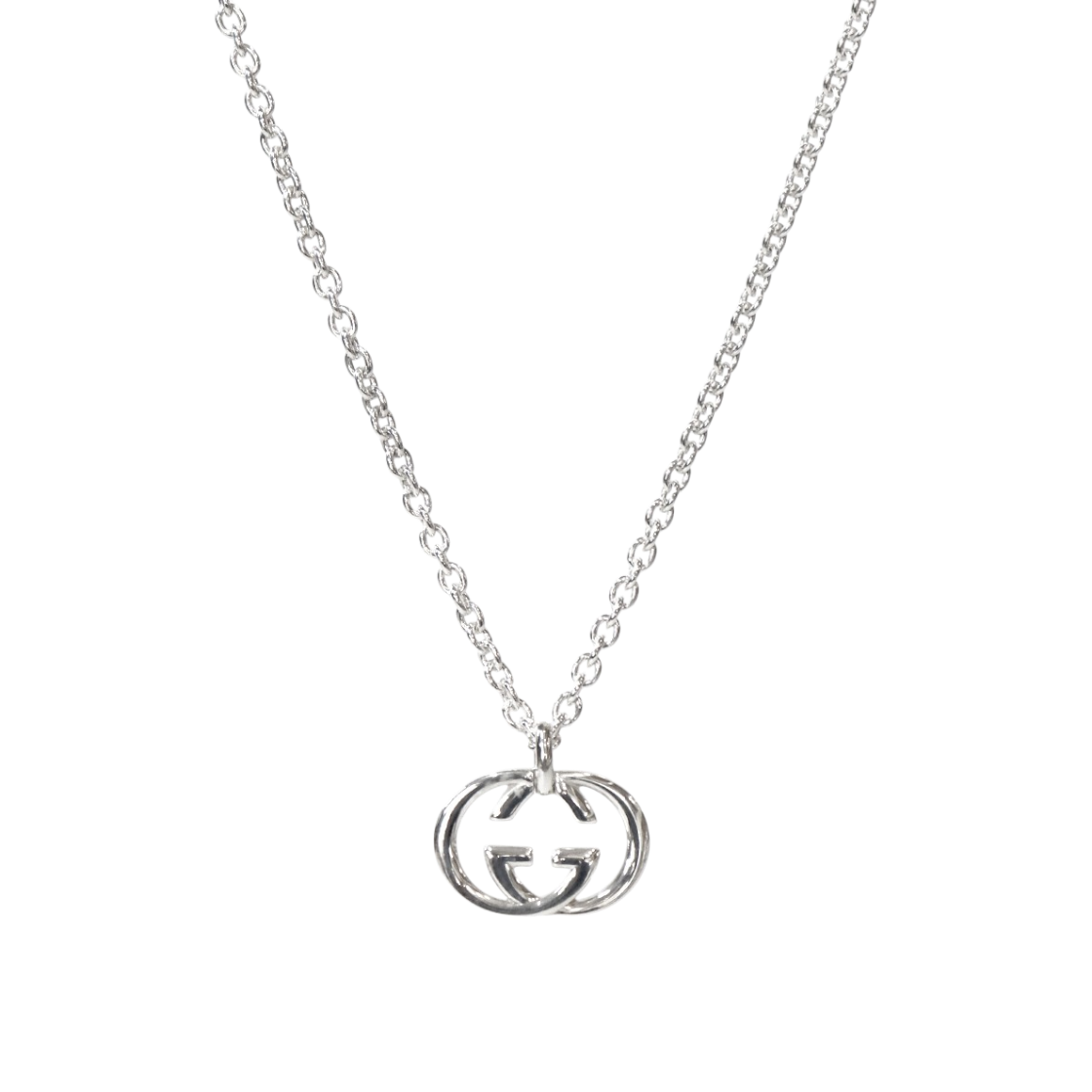 ITU6G4ODQGD9 Gucci Interlocking G Silver Necklace A-B54928