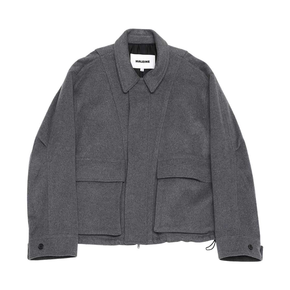 SJ221 Haleine Cash Wool 3D Cargo Pocket Drawstring Blouson Grey
