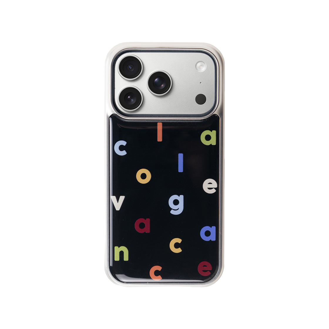 p02 COLLAGEVACANCE Logo Alphabet Multi Color Silver Epoxy Case (Black)