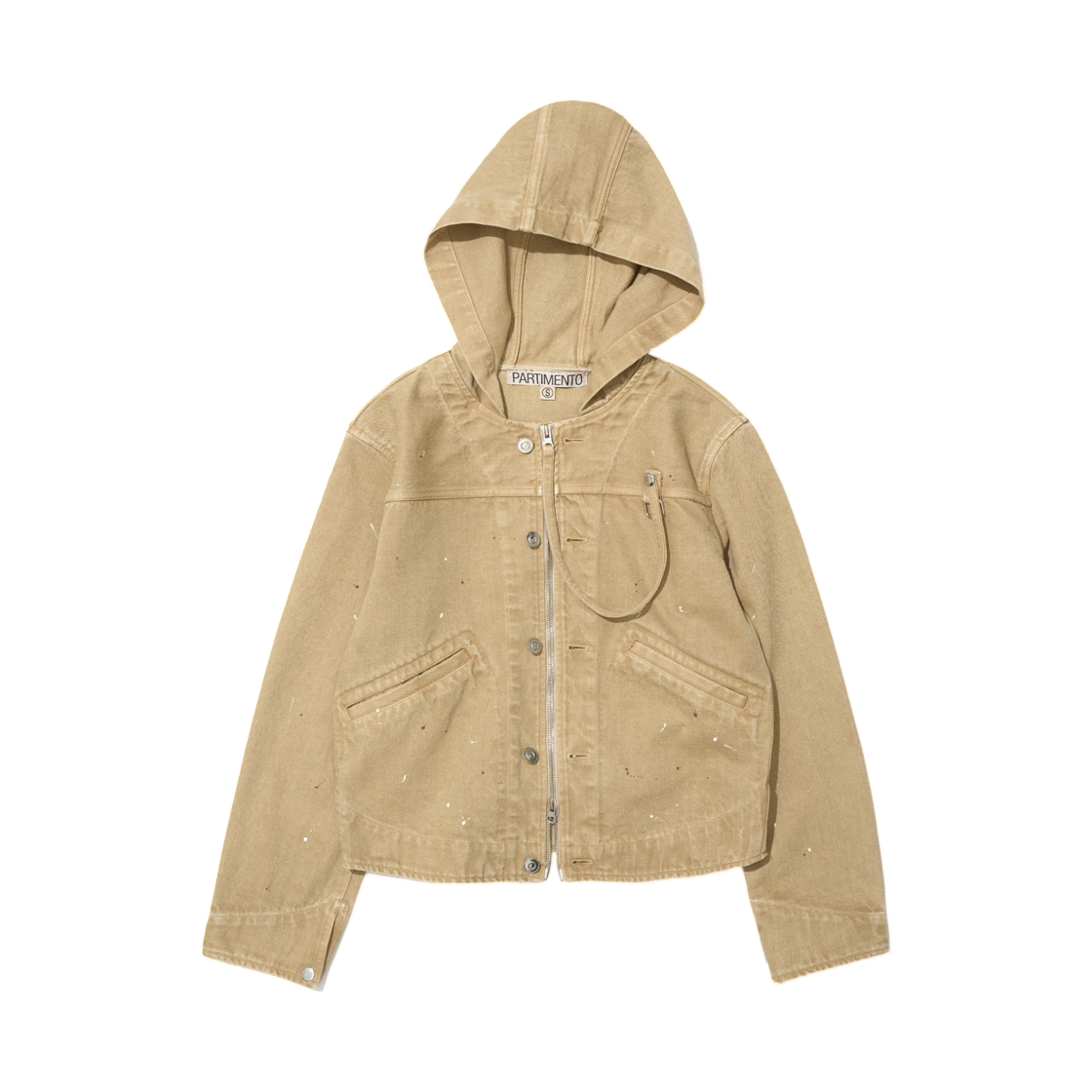(W) 파르티멘토 워시드 후드 트러커 자켓 베이지((W) Partimento Washed Hooded Trucker Jacket Beige) - 1