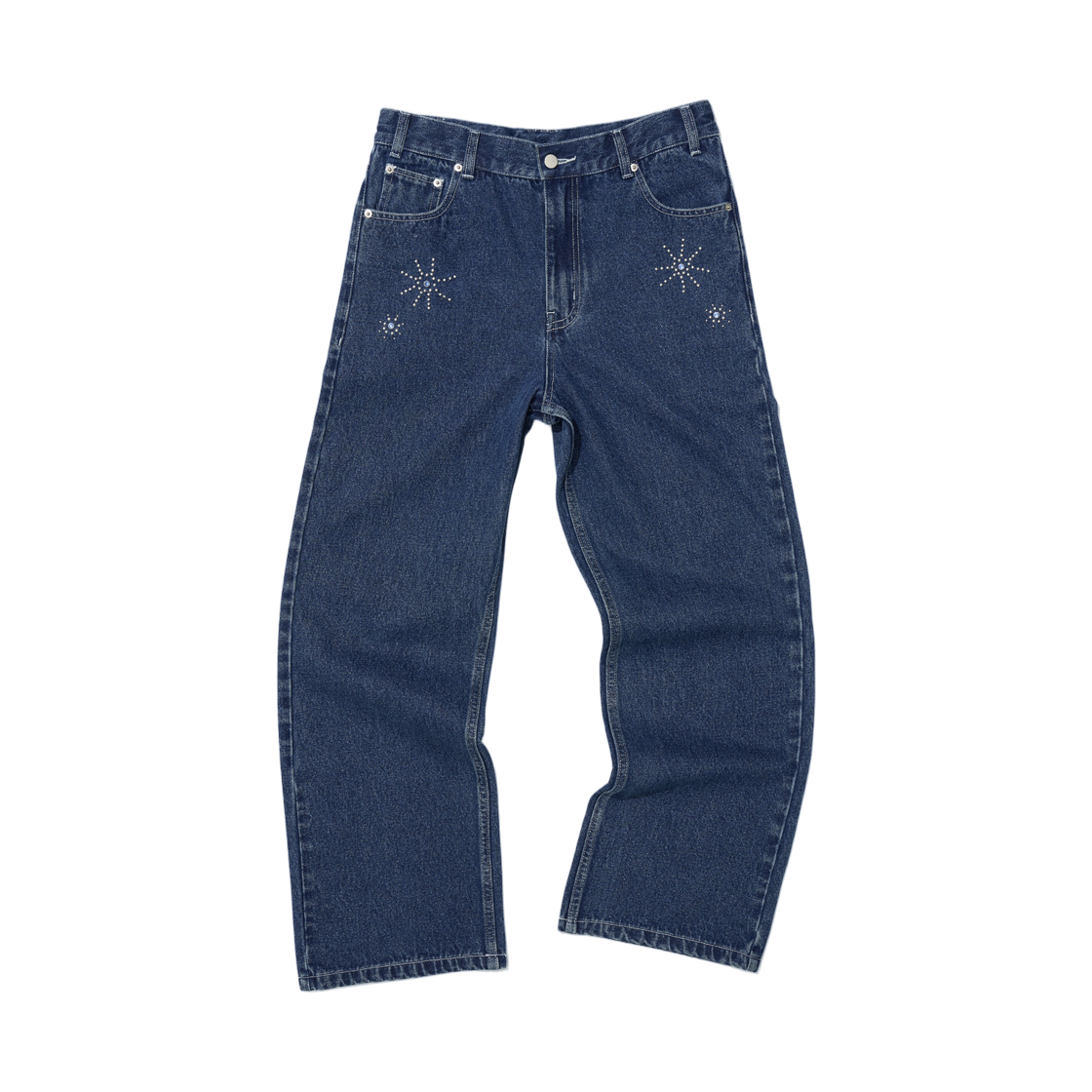 (W) 파르티멘토 잼스톤 와이드 레그 데님 진 딥 블루((W) Partimento Gemstone Wide Leg Denim Jeans Deep Blue)