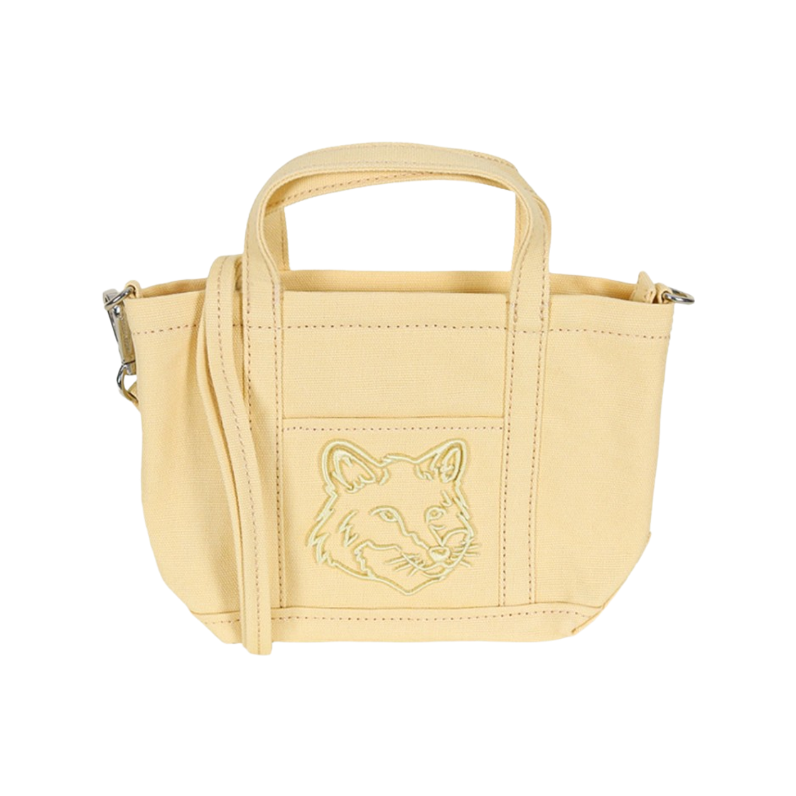 메종 키츠네 폭스 헤드 미니 토트백 스트로우(Maison Kitsune Fox Head Mini Tote Bag Straw)