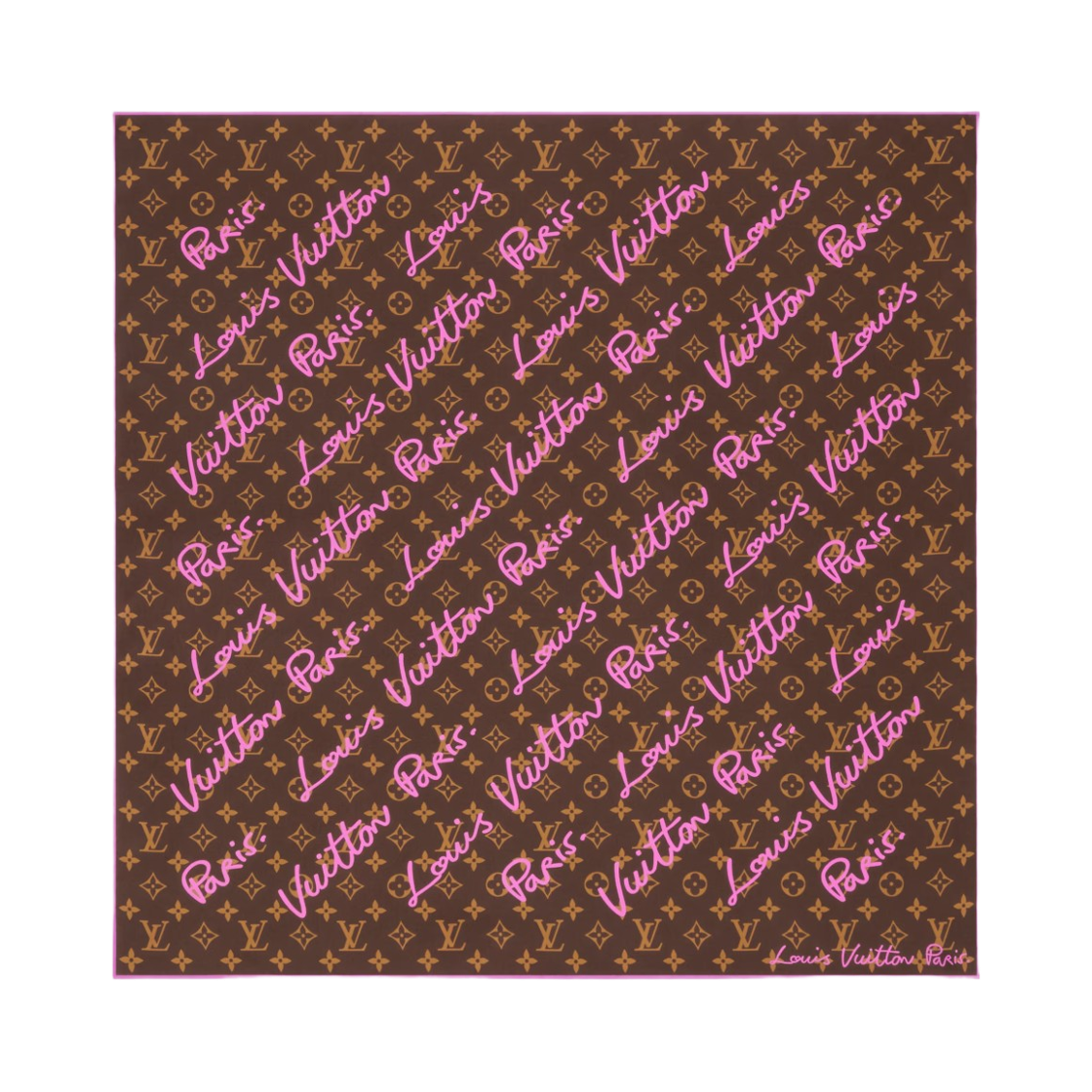 M97941 (W) Louis Vuitton LV Script Square 70 Rose