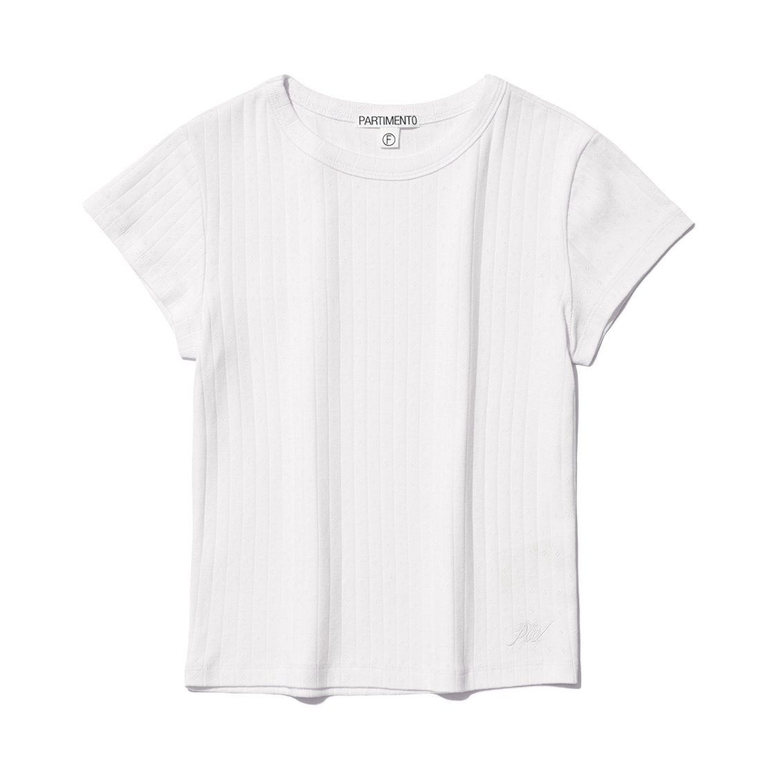 (W) 파르티멘토 레이스 펀칭 90s 숏슬리브 티셔츠 화이트((W) Partimento Lace Punching 90s Short Sleeve T-Shirt White)