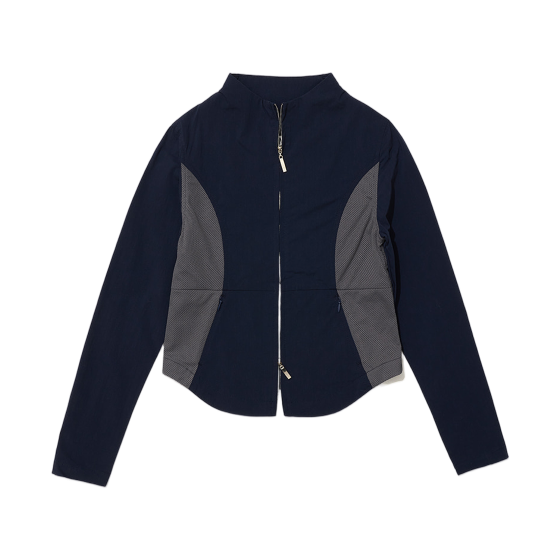 (W) 파르티멘토 메쉬 레이어 집업 자켓 네이비((W) Partimento Mesh Layer Zip Up Jacket Navy)