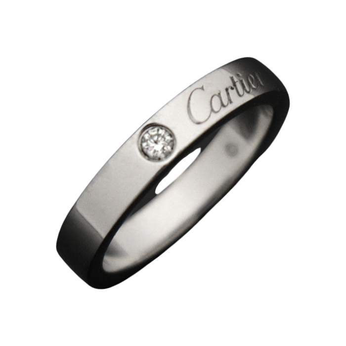 ITI3LNRDOL2S Cartier B4051347 PT950 Platinum 1P Diamond C de Cartier Wedding Ring