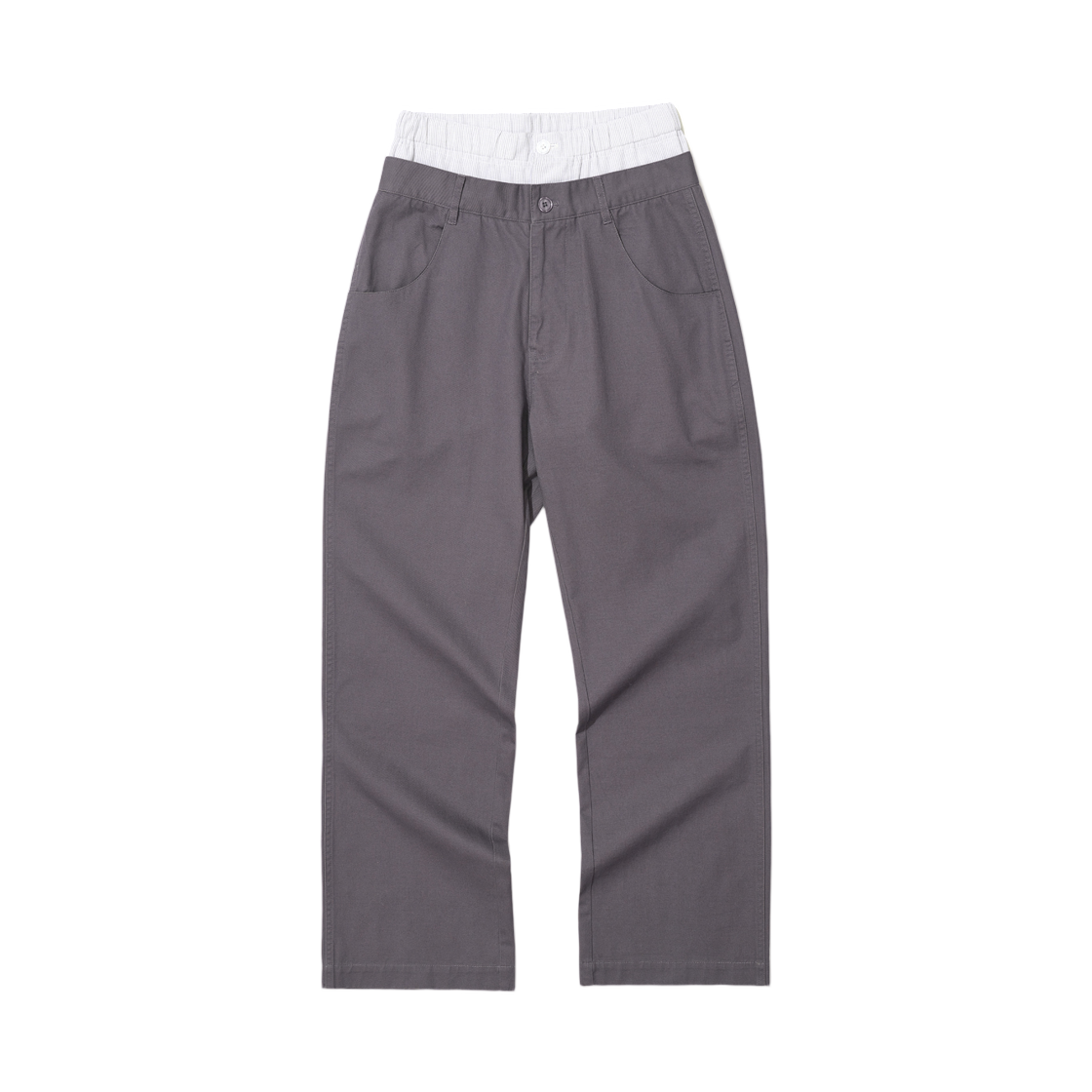 (W) 파르티멘토 더블 웨이스트 치노 팬츠 차콜((W) Partimento Double Waist Chino Pants Charcoal)