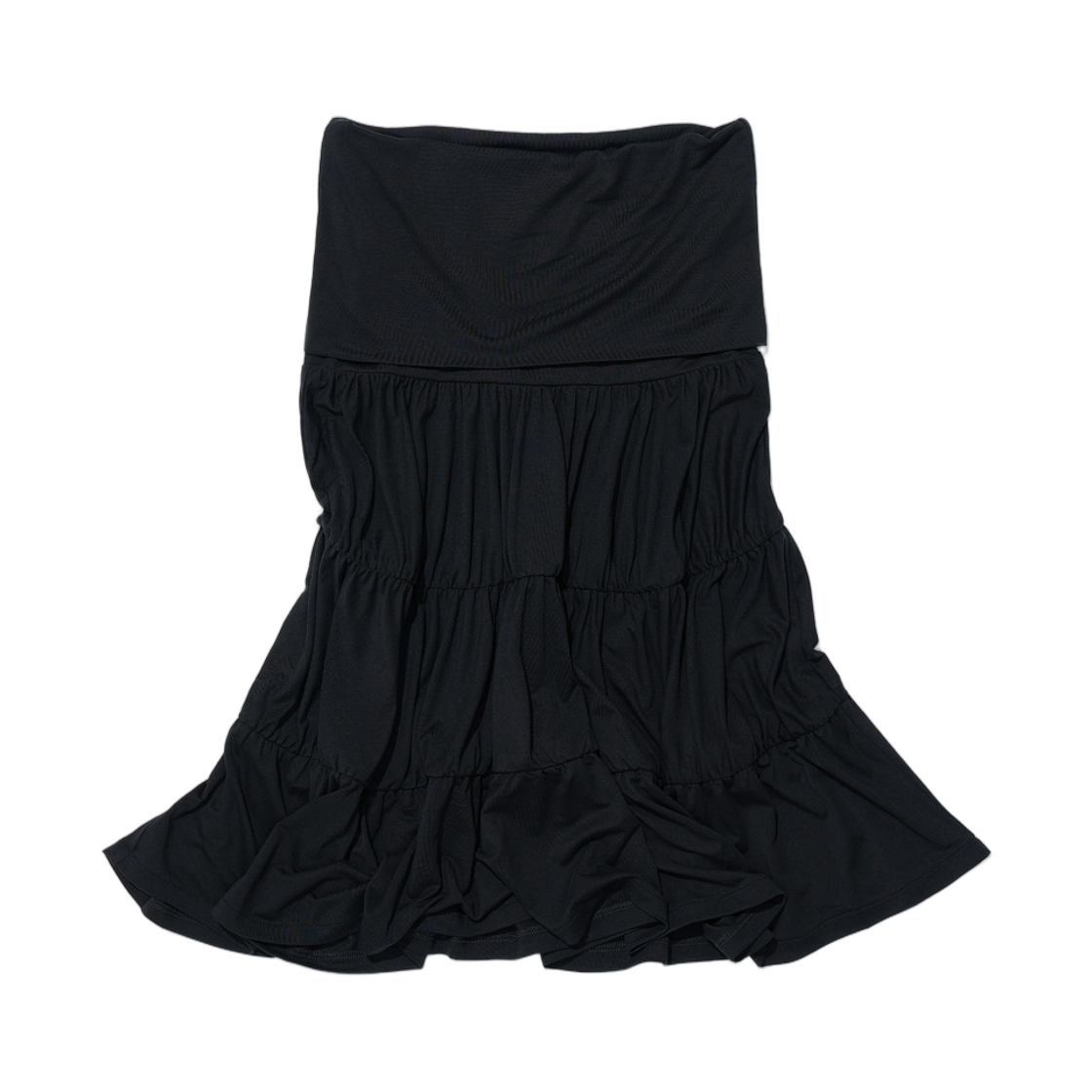 (W) 파르티멘토 PWC 저지 셔링 티어드 미디 스커트 블랙((W) Partimento PWC Jersey Shirring Tiered Midi Skirt Black) - 1