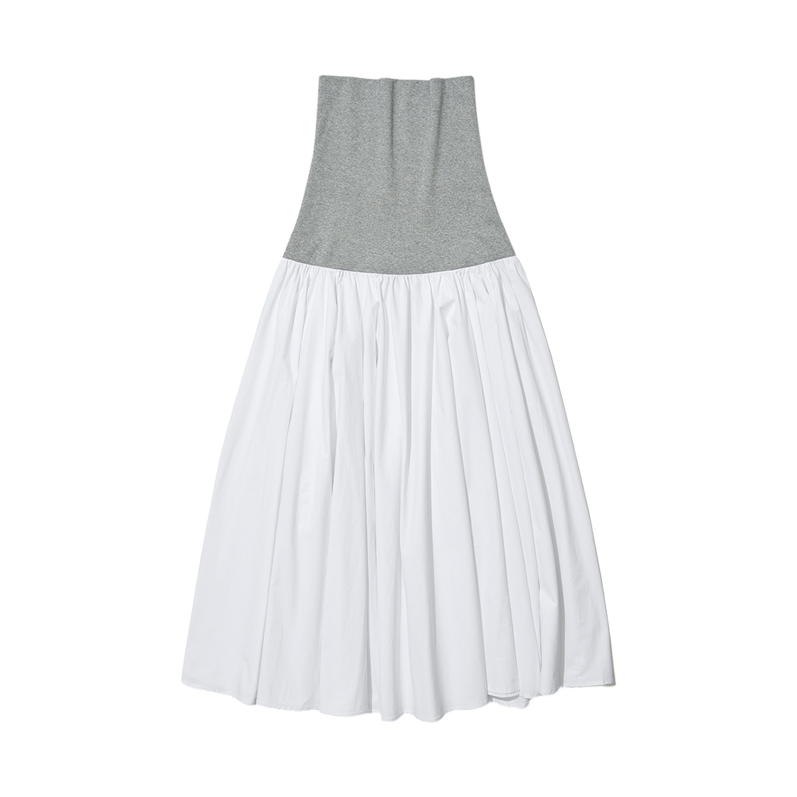(W) 파르티멘토 볼륨 플레어 맥시 스커트 화이트((W) Partimento Volume Flare Maxi Skirt White)