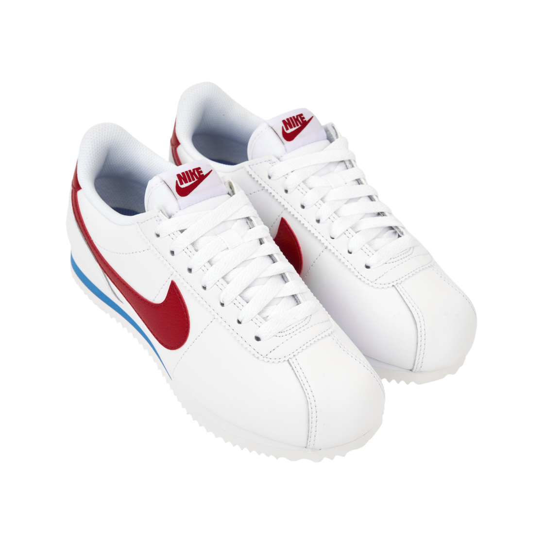 (W) 나이키 코르테즈 레더 화이트 바시티 레드((W) Nike Cortez Leather White Varsity Red) - 4