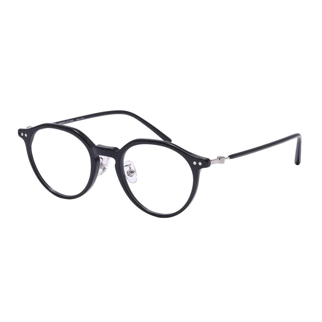 알로아이웨어 [SILVERBITE] SBG7605 0909G HD ACETATE 초경량 고밀도 아세테이트 블랙 판토 안경테(ALO EYEWEAR [SILVERBITE] SBG7605 0909G HD ACETATE ultra-light high-density acetate black panto eyeglass frame) - 2