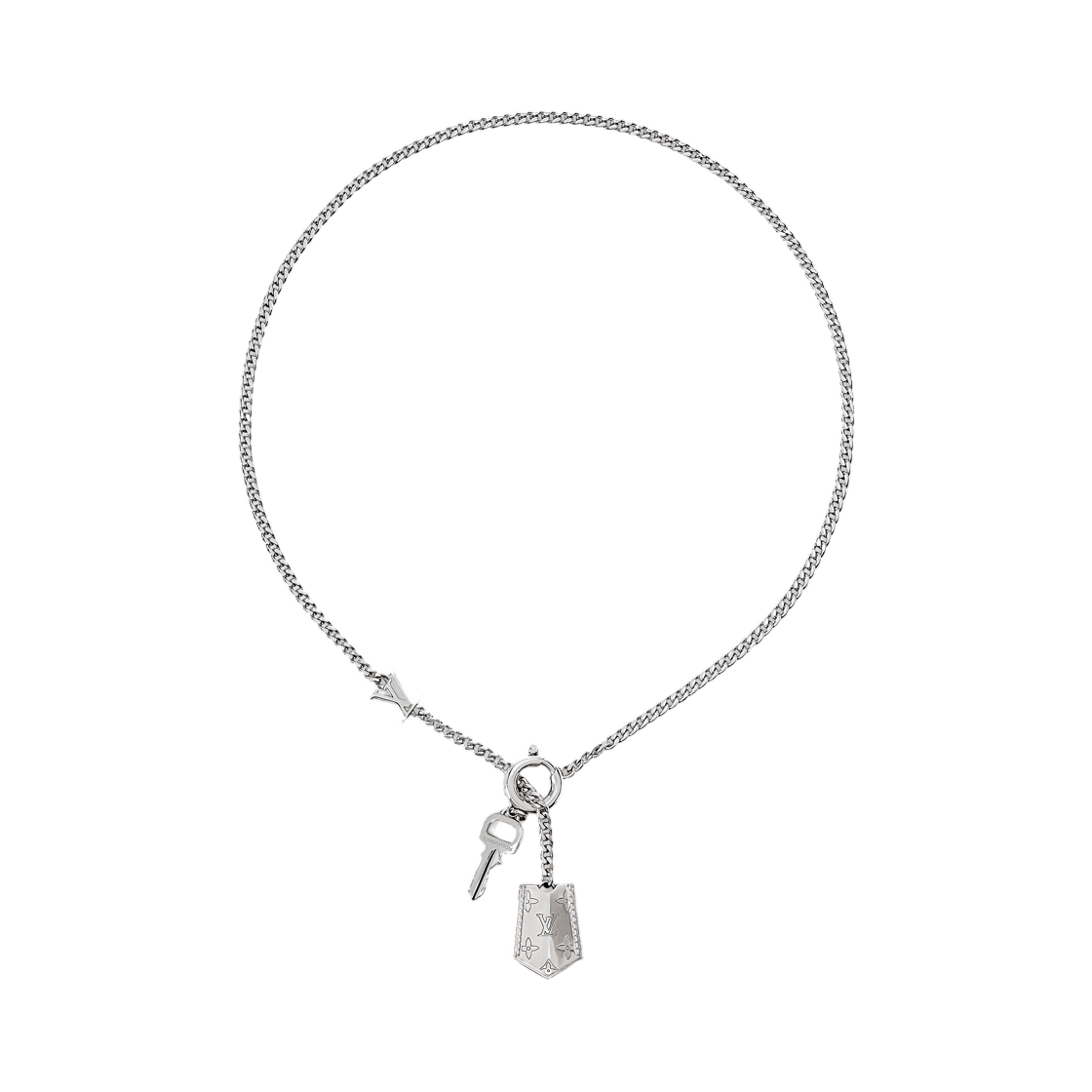 M03862 Louis Vuitton LV Tag Necklace SiLVer