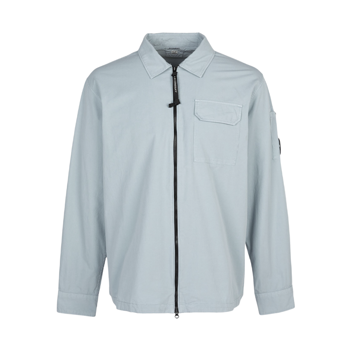 C.P. 컴퍼니 오가닉 개버딘 지퍼 렌즈 오버셔츠 실버 블루 - 26SS(C.P. Company Organic Gabardine Zipped Lens Overshirt Silver Blue - 26SS) - 1