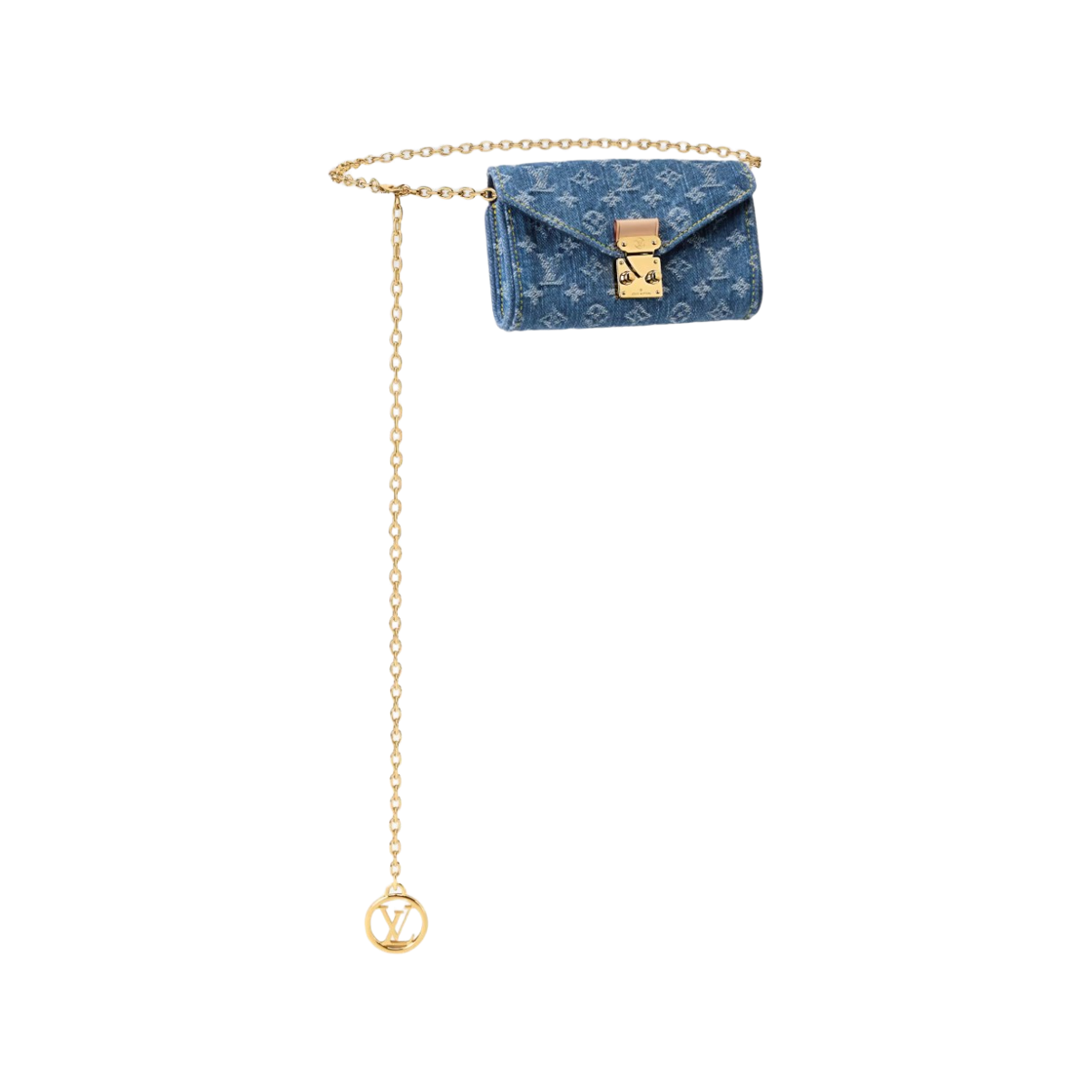 M4622Z Louis Vuitton Pouch Metis Belt Gold Denim Blue