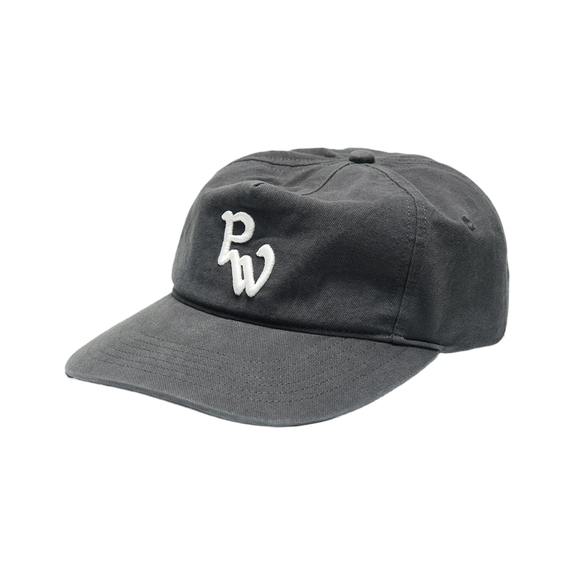 (W) 파르티멘토 워시드 PW 자수 그랜대드 캡 차콜((W) Partimento Washed PW Embroidered Grandad Cap Charcoal)