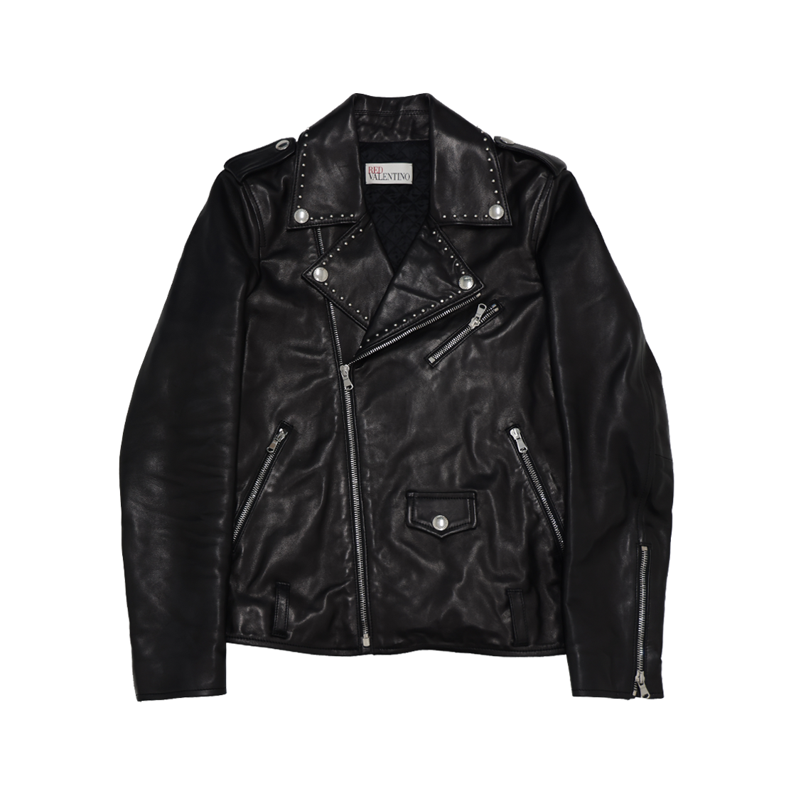 발렌티노 UR0NA02R5G90NO 스터드 디테일 가죽 라이더 재킷 램스킨 블랙(Valentino Studded Leather Rider Jacket Black Lambskin)