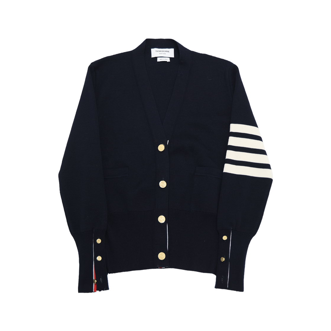 톰브라운 FKC207A 파인 메리노 스티치 사선 클래식 브이넥 가디건 네이비(Thom Browne FKC207A Fine Merino Stitch Classic V-Neck Cardigan Navy)