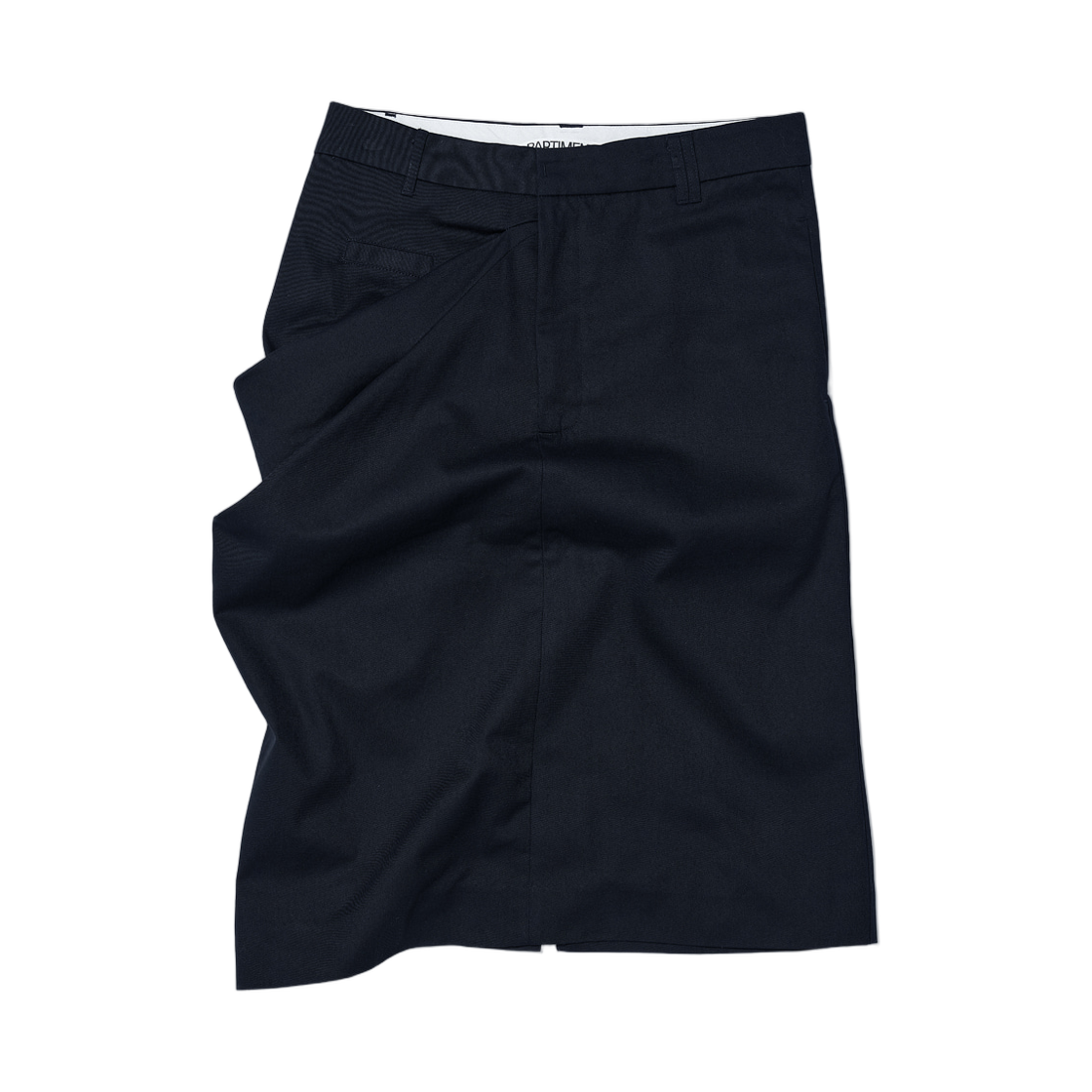(W) 파르티멘토 어시메트릭 드레이프 패널 미디 스커트 다크 네이비((W) Partimento Asymmetric Drape Panel Midi Skirt Dark Navy)