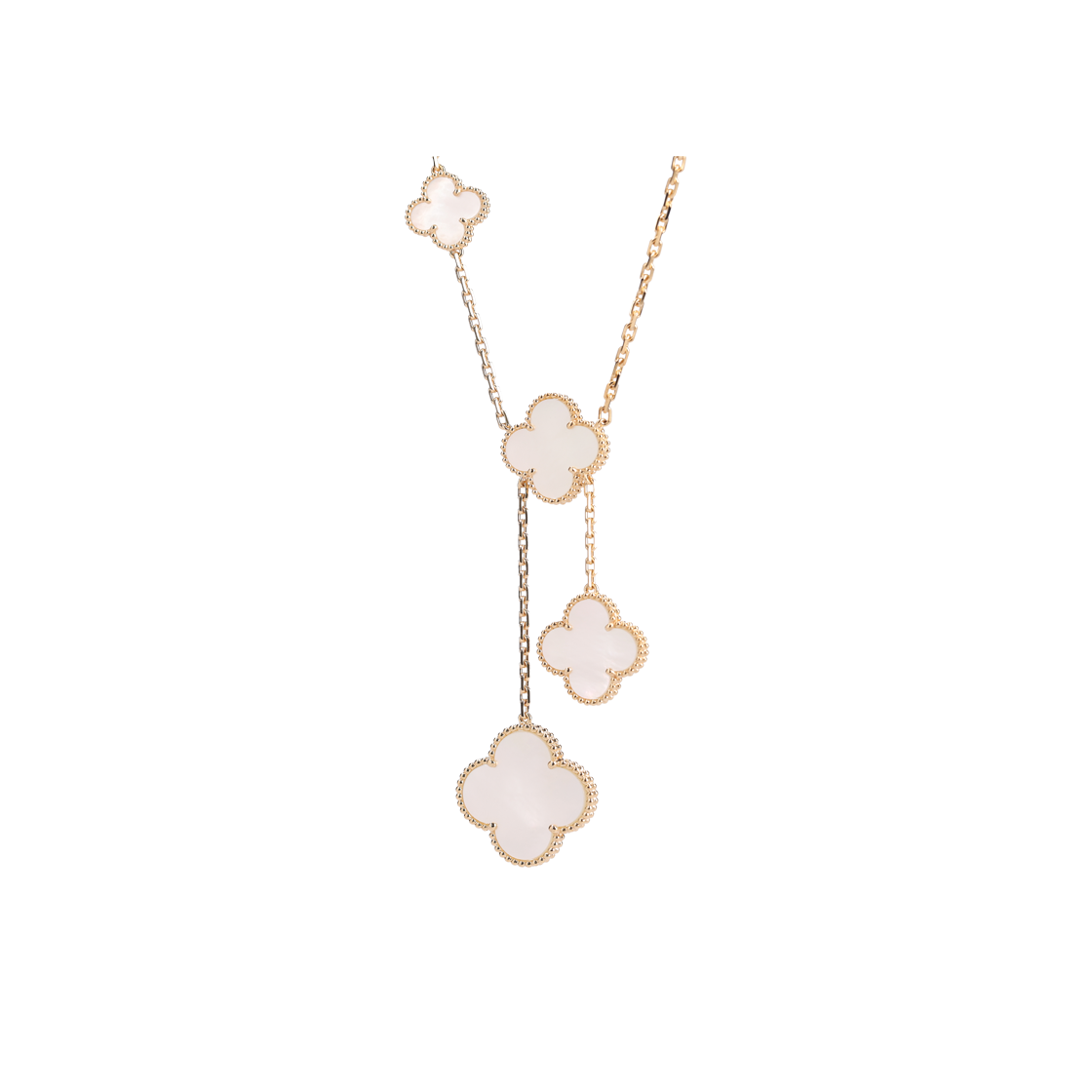 ITPRSQMTKVVV Van Cleef & Arpels VCARD79100 Magic Alhambra Necklace 18K Yellow Gold & White Mother of Pearl