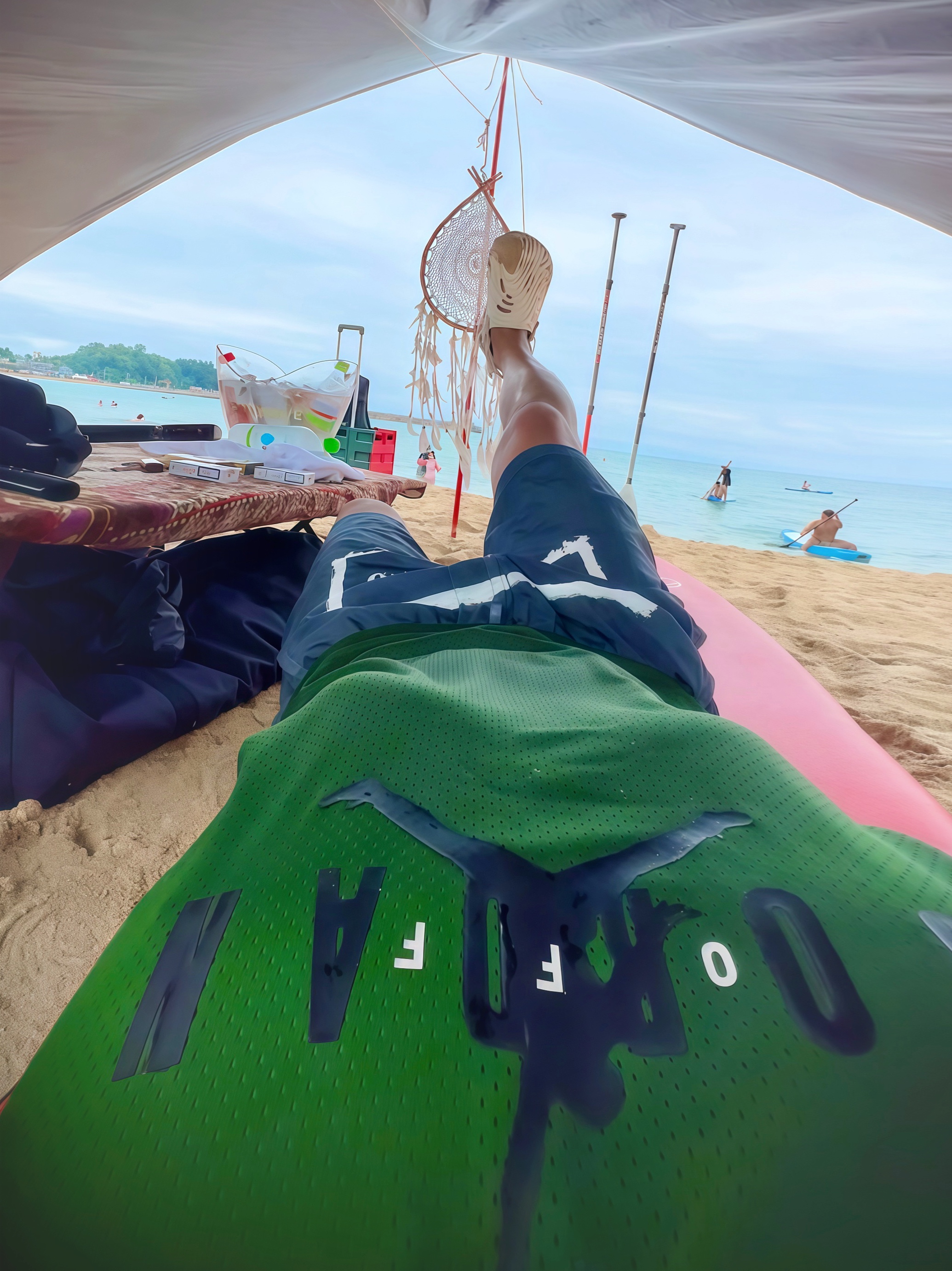 Crocs x Salehe Bembury Pollex Clog Stratus, Stone Island B0992 Nylon Metal Stencil Print Swimming Trunk Black - 21SS 착용 스타일