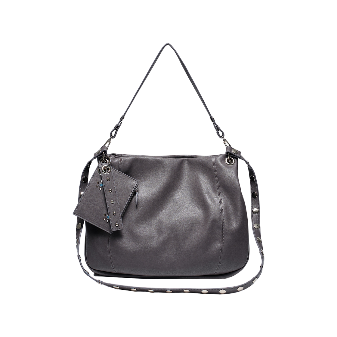 (W) 파르티멘토 투웨이 레더 호보백 차콜((W) Partimento 2Way Leather Hobo Bag Charcoal)