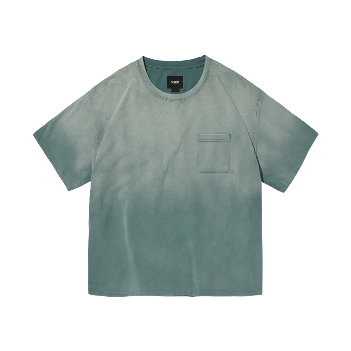 스웨이드 포켓 크롭 티 워싱 그린(Suade Pocket Cropped Tee Washing Green) - 1