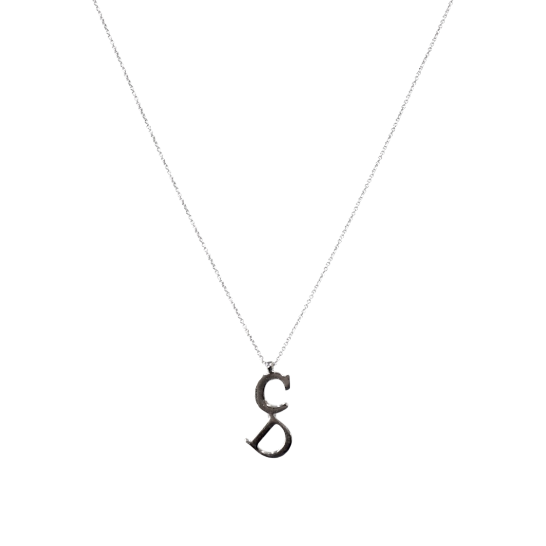 ITTLO2HPVTU4 Dior Vertical CD Silver Necklace A-B56139