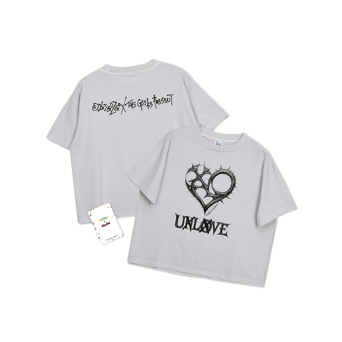 엑스러브 x 이고지고 - 더 긱스 UXLXVE 티셔츠(XLOV x Egozgo - The geeks UXLXVE T-shirt)
