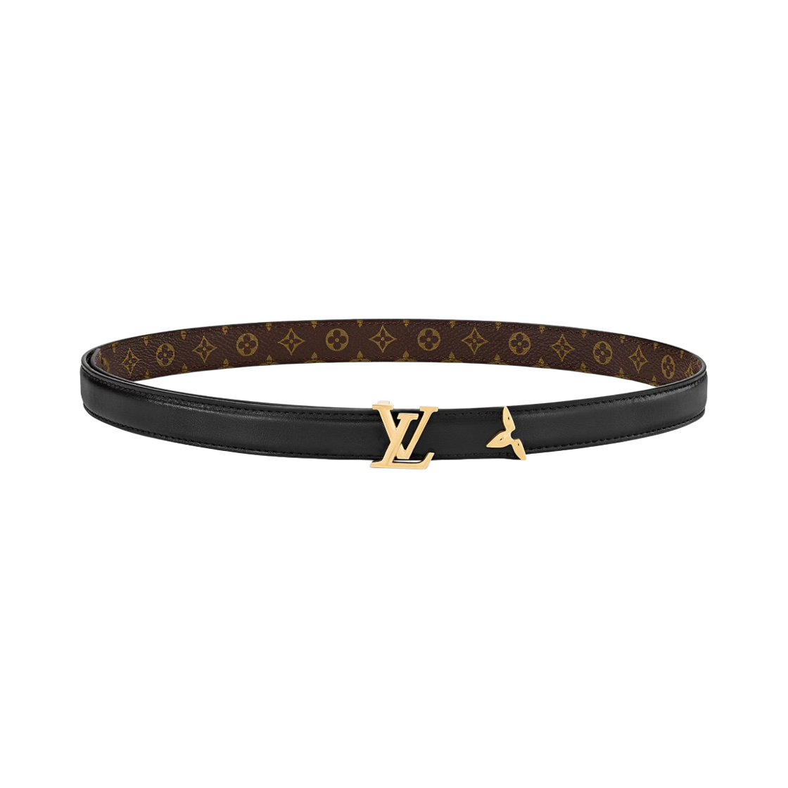 - (W) Louis Vuitton Pretty LV 20mm Reversible Belt Black