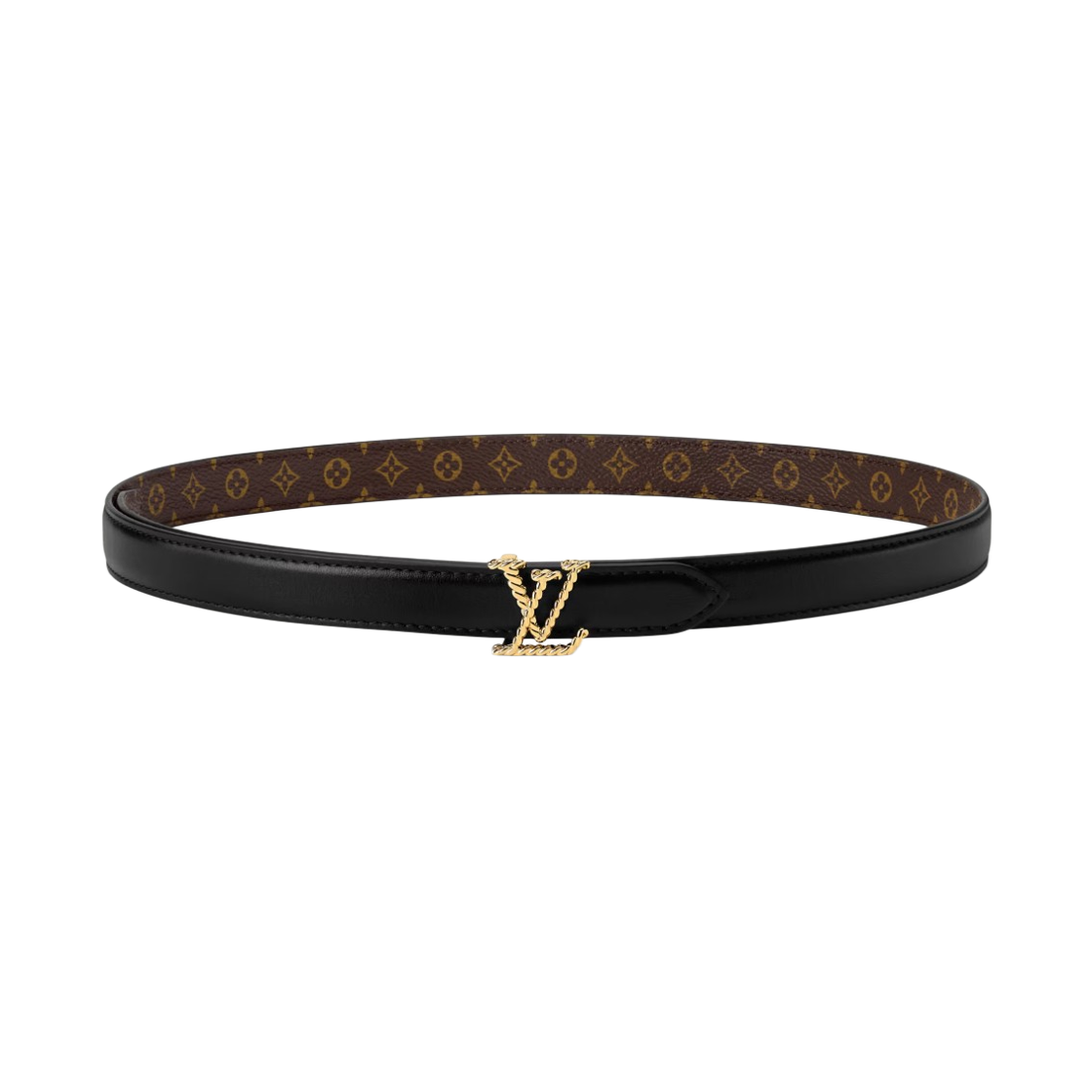 - (W) Louis Vuitton LV Cordelia 20mm Reversible Belt Black Monogram