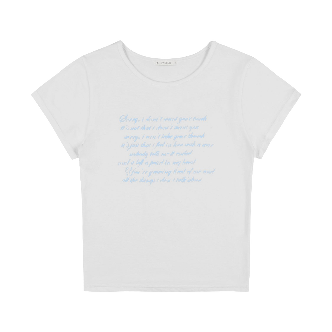 (W) 팬시 클럽 엔젤 마크 크롭 티셔츠 화이트((W) Fancy Club Angel Mark Cropped T-Shirt White)