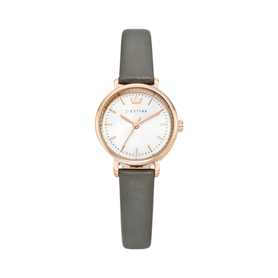 (W) 제이에스티나 아미코 레더 워치 그레이((W) J.Estina Amico Leather Watch Gray)