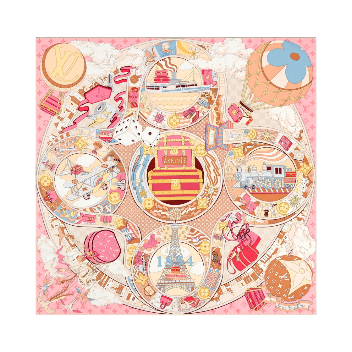 M97964 (W) Louis Vuitton LV Journeys Square 90 Rose