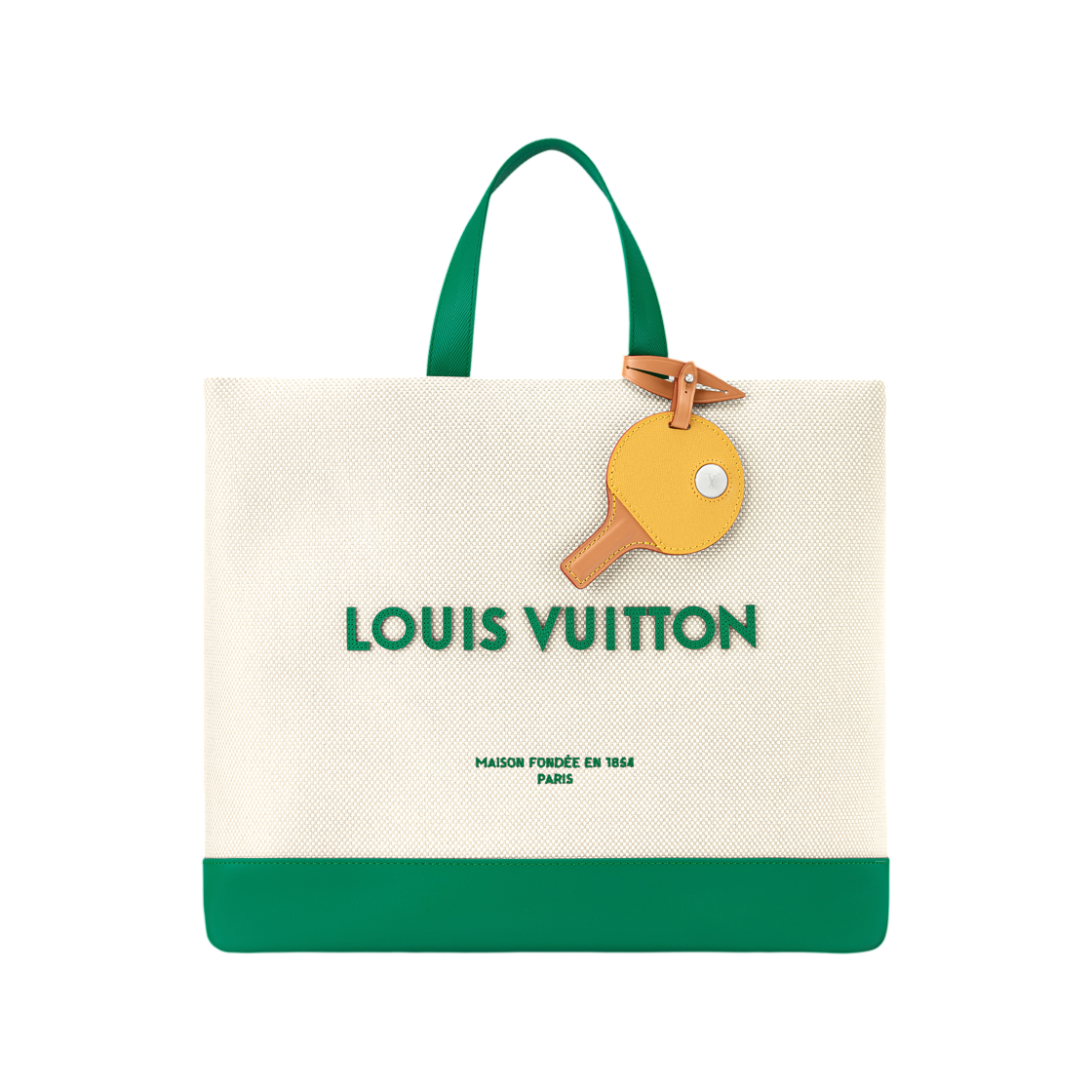 M29327 Louis Vuitton Shopper Tote MM Ecru White Grass Green