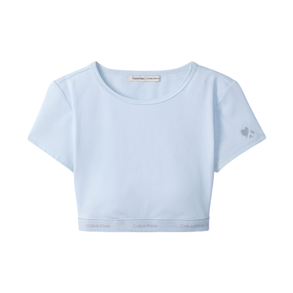 (W) 캘빈 클라인 x 정국 헤리티지 코튼 AF 티셔츠 브라렛 아이스 플로우((W) Calvin Klein x Jung Kook Heritage Cotton AF T-Shirt Bralette Ice Flow)