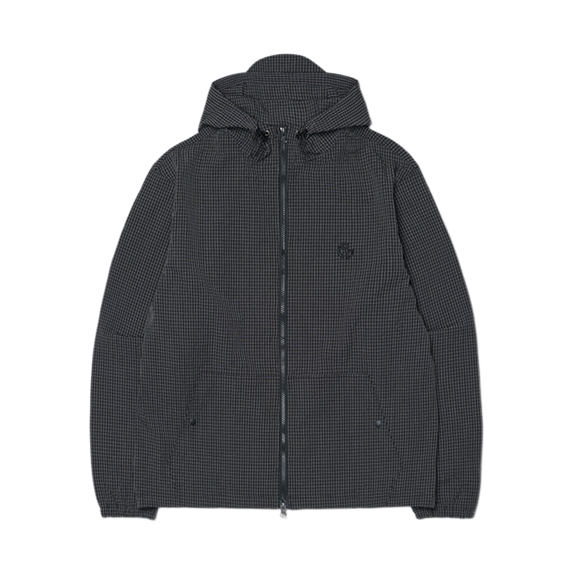 노매뉴얼 후디드 체크 윈드 자켓 블랙(NOMANUAL Hooded Check Wind Jacket Black)