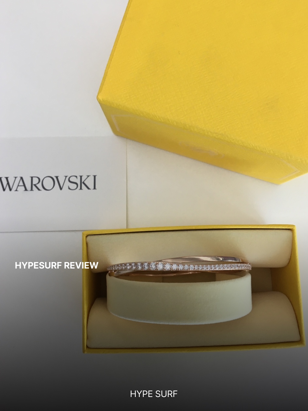 (W) Swarovski Hyperbola Twist Bracelet White Rose Gold Finish 착용 스타일 - 3