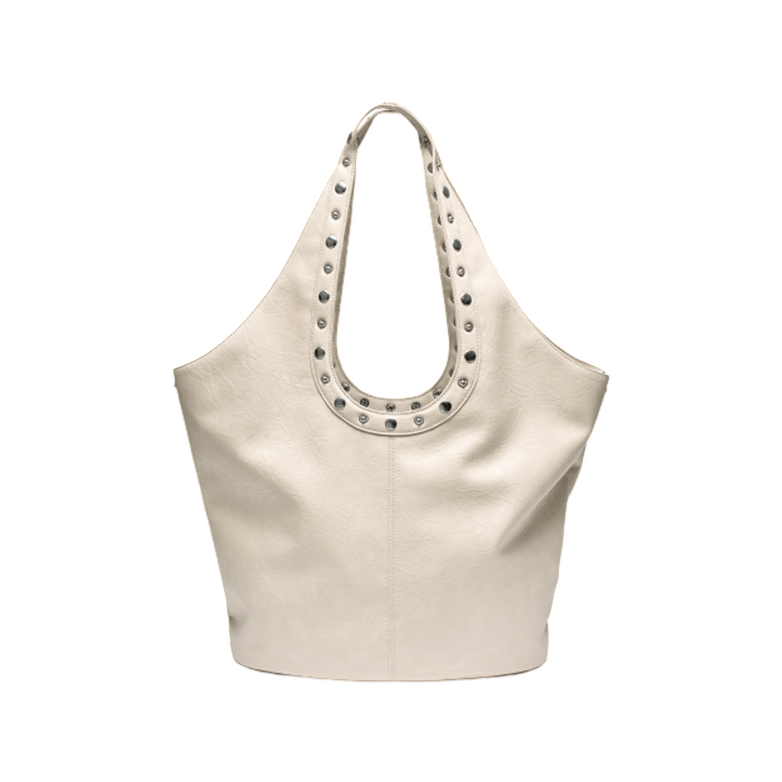 (W) 파르티멘토 메탈 스냅 핸들 레더 백 크림((W) Partimento Metal Snap Handle Leather Back Cream)