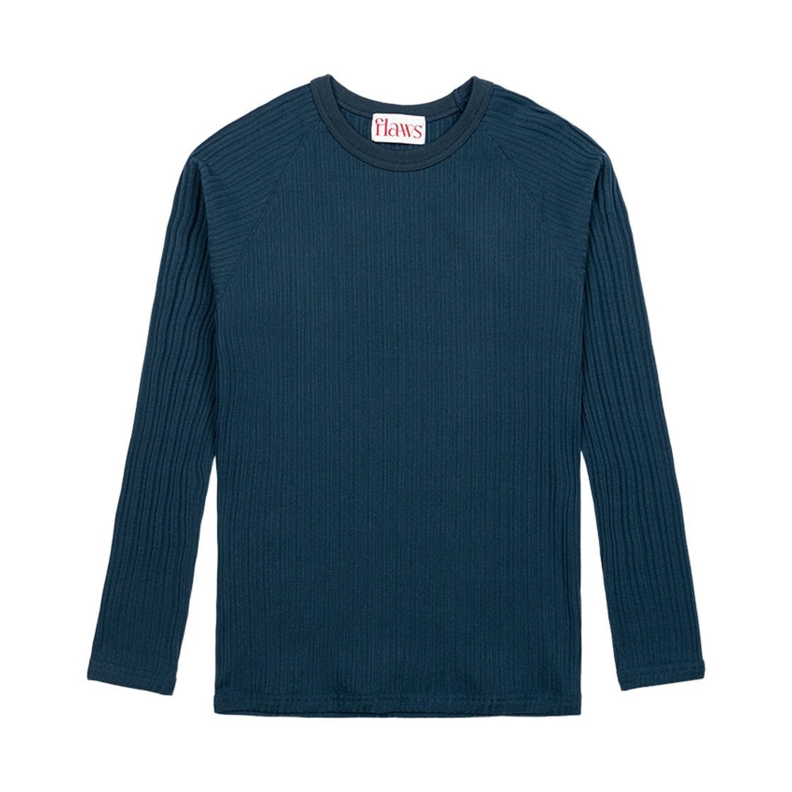 FL2414 Flawsroom Ribbed Slim Long Sleeve Bluish Green