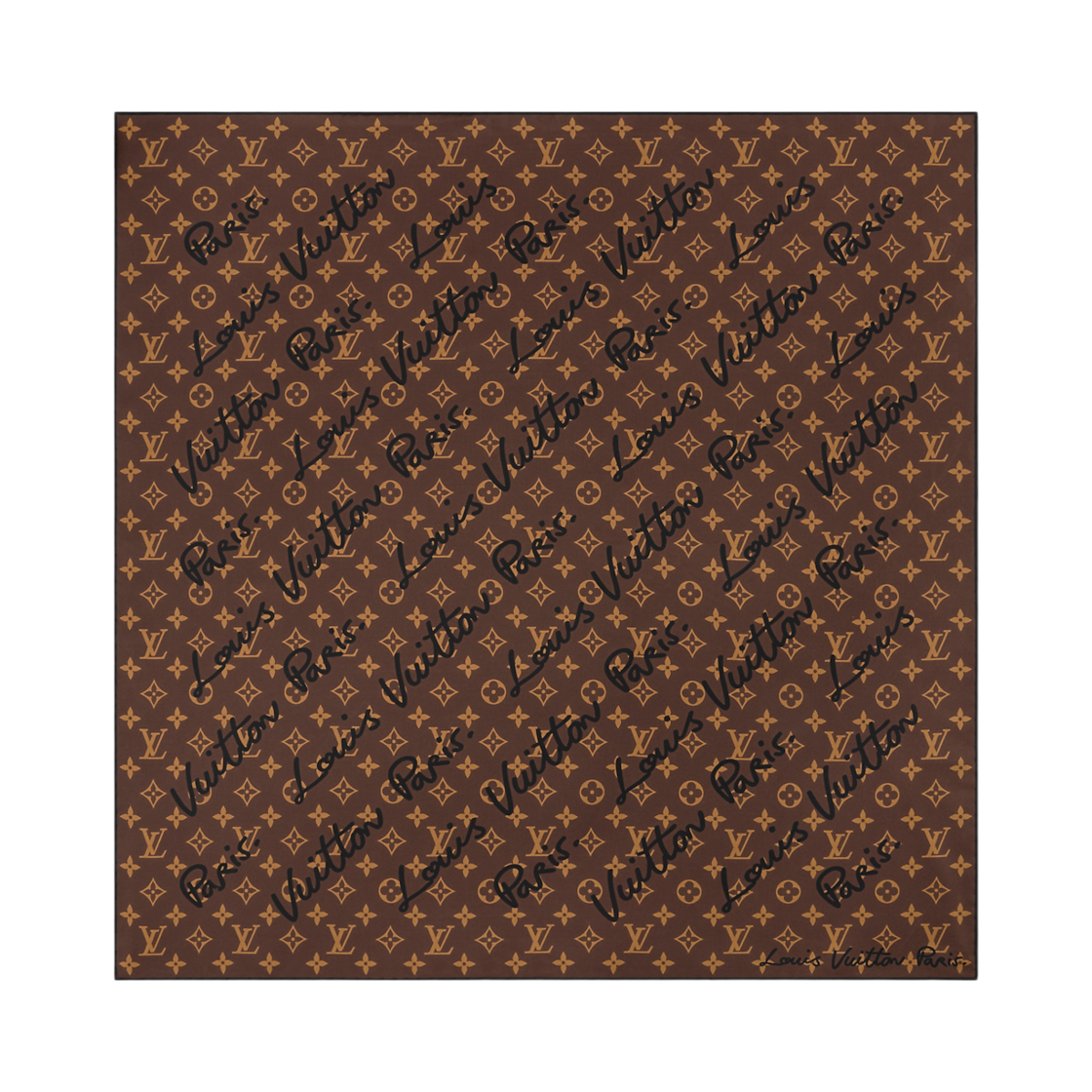 M97944 (W) Louis Vuitton LV Script Square 70 Black