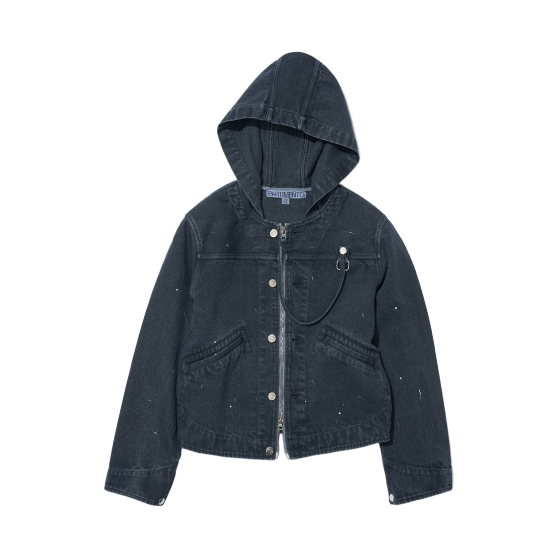 (W) 파르티멘토 워시드 후드 트러커 자켓 네이비((W) Partimento Washed Hooded Trucker Jacket Navy) - 1