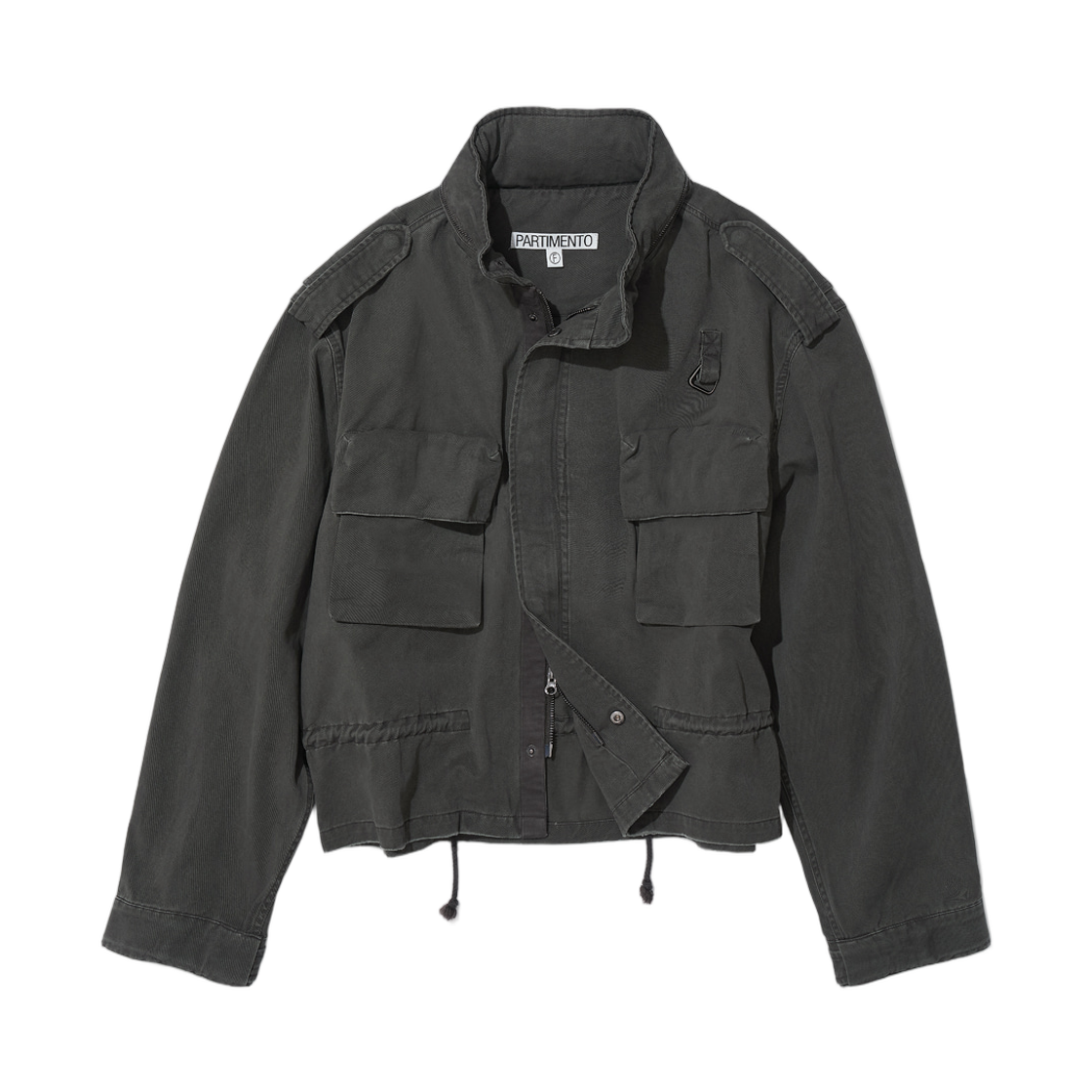 (W) 파르티멘토 워시드 크롭 M65 필드 자켓 카키 그린((W) Partimento Washed Crop M65 Field Jacket Khaki Green) - 1