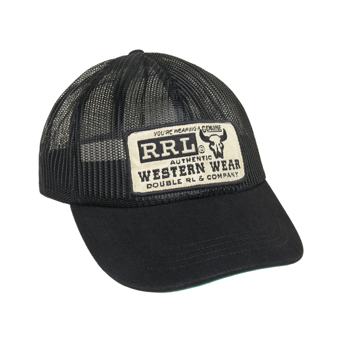 더블알엘 데님 빌 메쉬 트러커 캡 블랙(Double RL Denim Bill Mesh Trucker Cap Black)