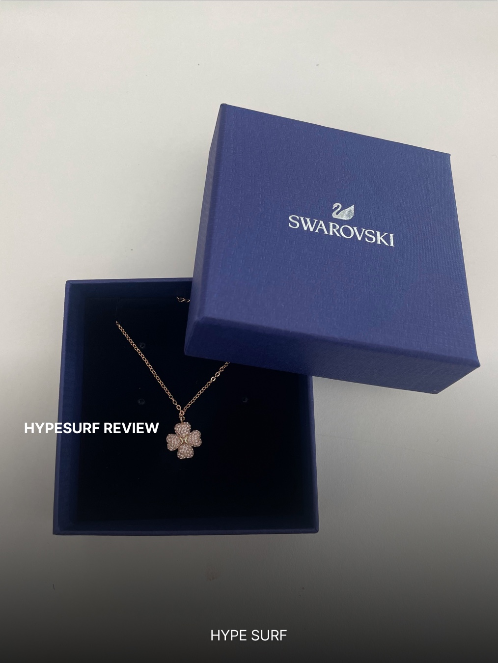 (W) Swarovski Latisha Pendant Pink Rose Gold Plated 착용 스타일 - 3
